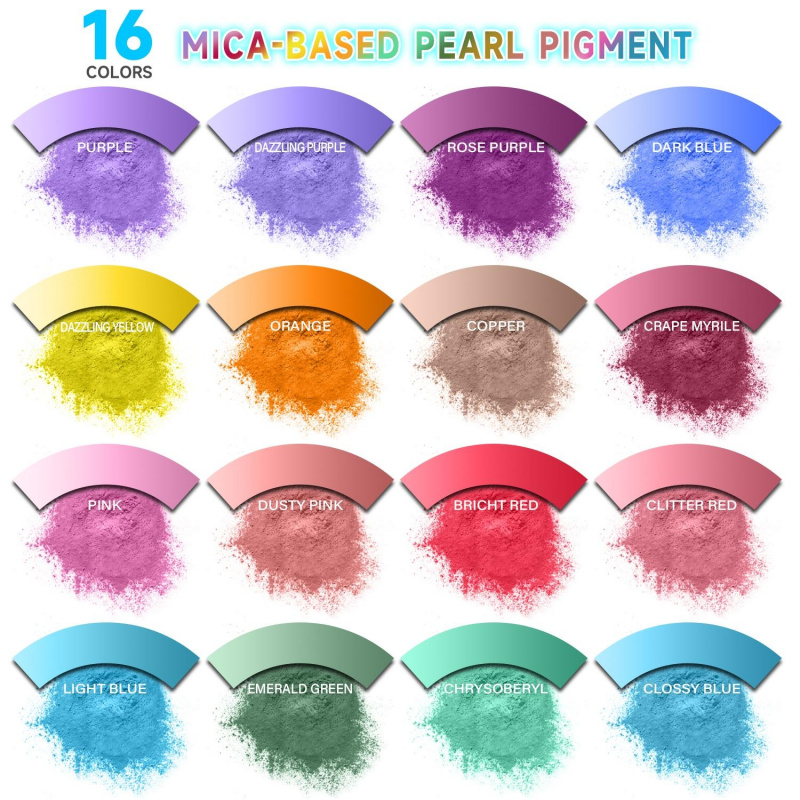 Soap Making Ingredient - 16Color Mica Powder Set，Per Pack1Grams of