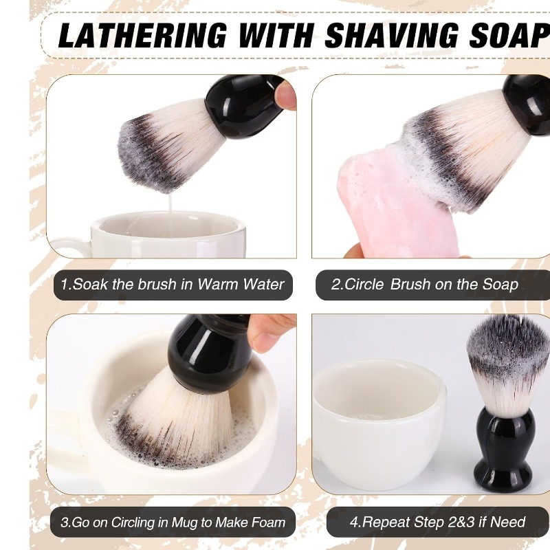 1Pcs Beard Shaving Brush, Wood - Soap Making Equipment ulasan dan harga