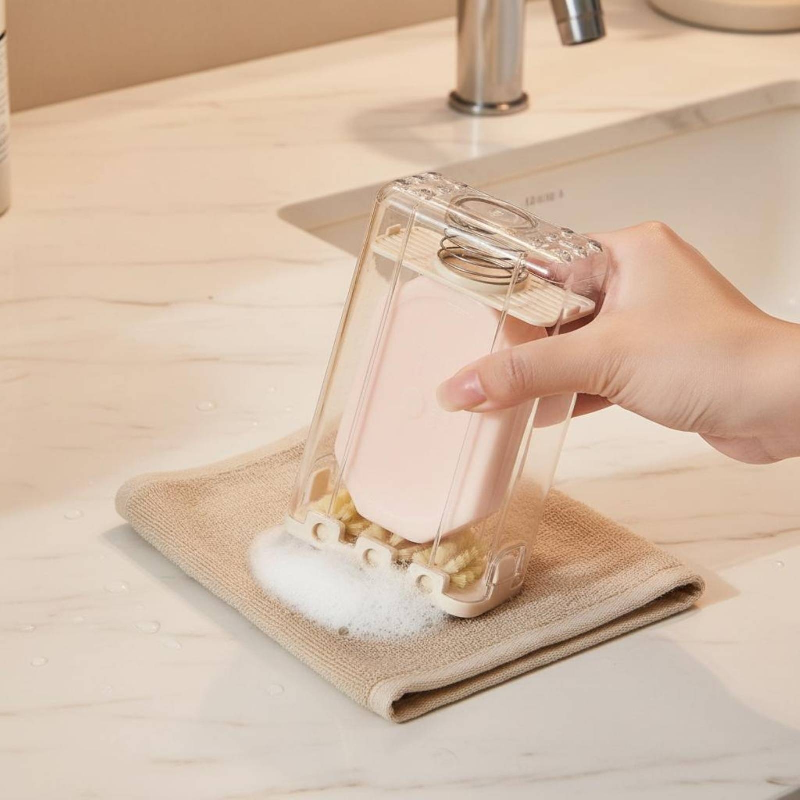 Soap Dish with Brush Foam Maki - Quick Soap Making ulasan dan harga