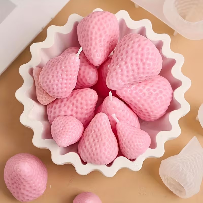 Strawberry Silicone Candle Mol - Soap Making Equipment ulasan dan harga