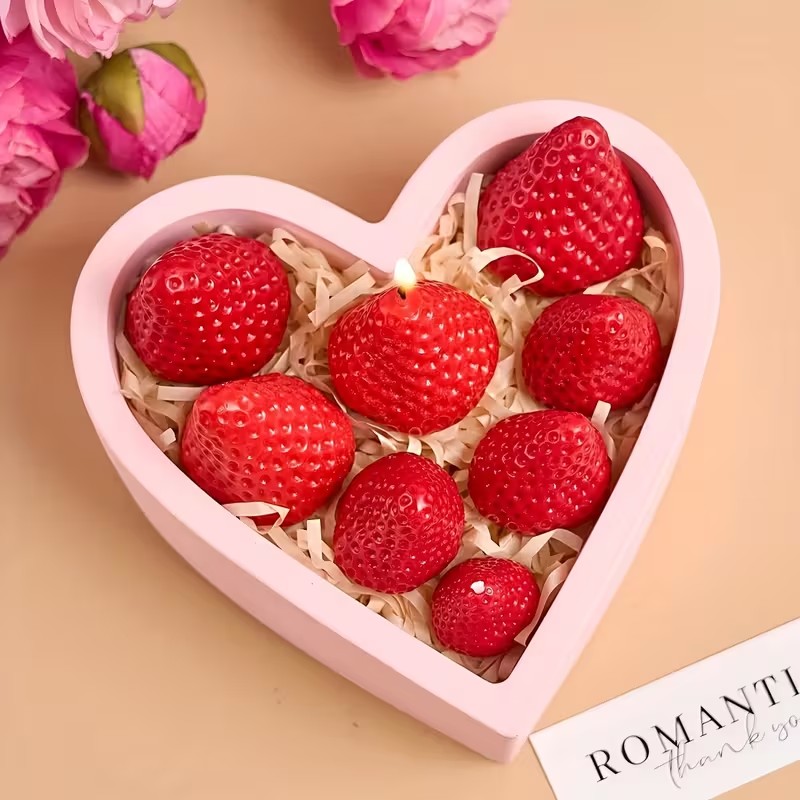 Strawberry Silicone Candle Mol - Soap Making Equipment ulasan dan harga