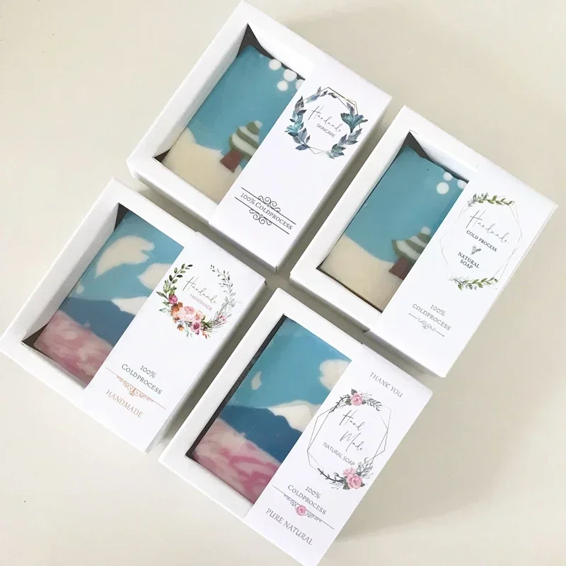 50pcs/Lot White Paper Box Soap - Kraft Soap Label ulasan dan harga