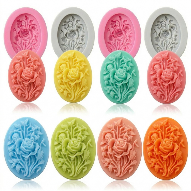 4 Silicone mold with flower sh - Soap Making Equipment ulasan dan harga