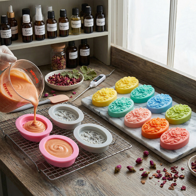 4 Silicone mold with flower sh - Soap Making Equipment ulasan dan harga