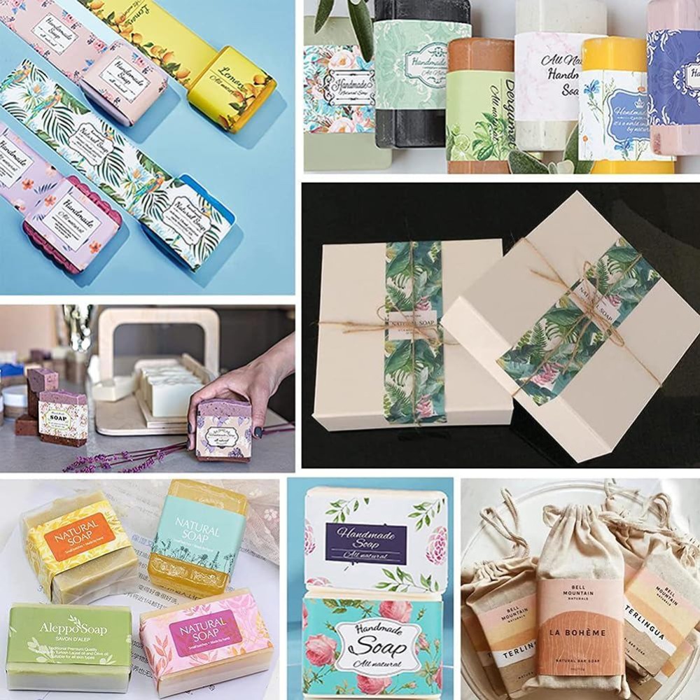 90PCS Handmade Wrap Label Tape - Kraft Soap Label ulasan dan harga