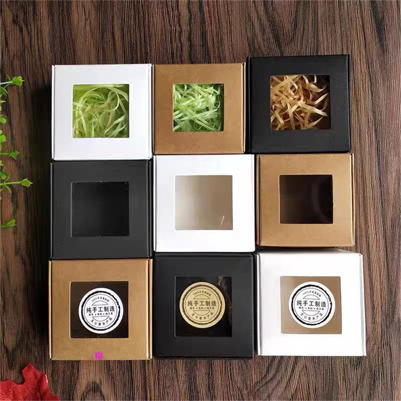 10pcs Square White/Kraft/Black - Kraft Soap Label ulasan dan harga