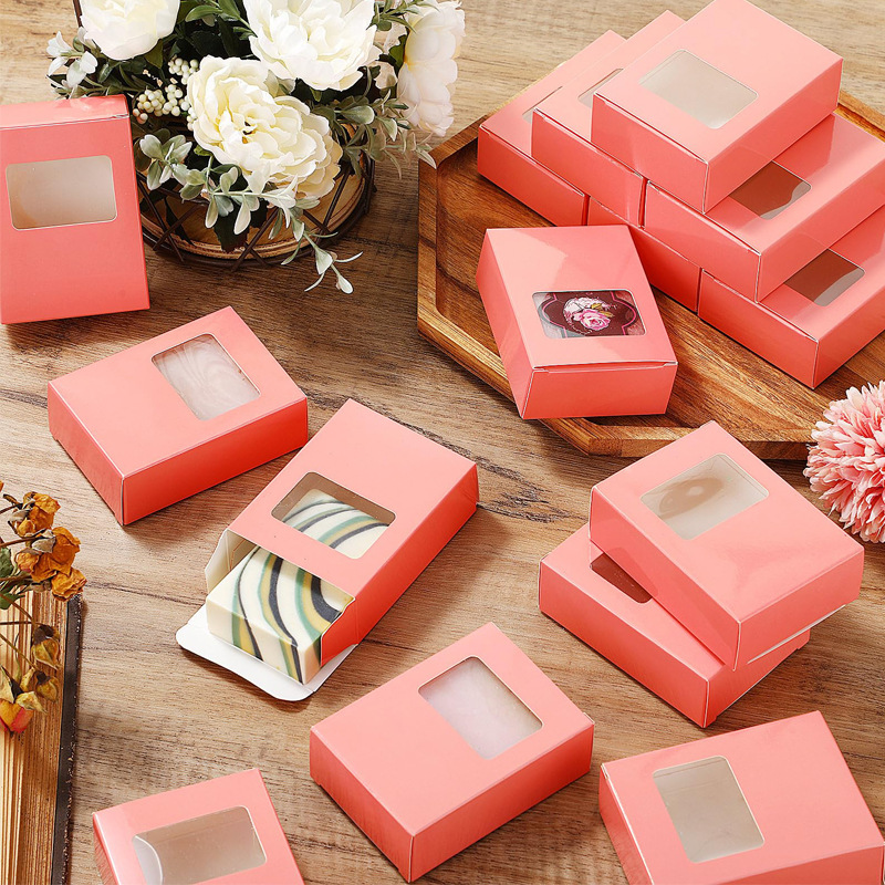 Pink Rectangle Soap Packaging  - Kraft Soap Label ulasan dan harga