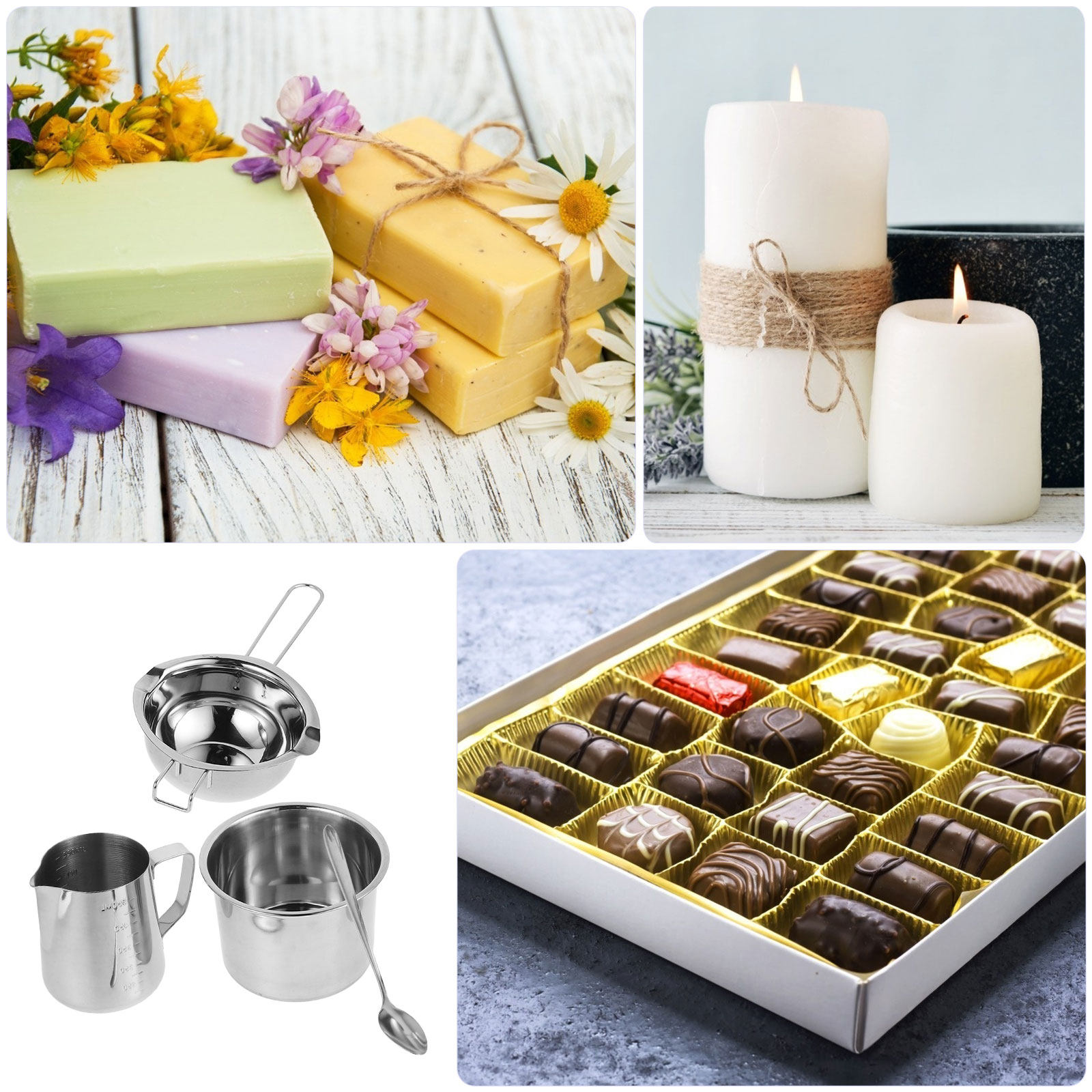 1Set Stainless Steel Double Bo - Quick Soap Making ulasan dan harga